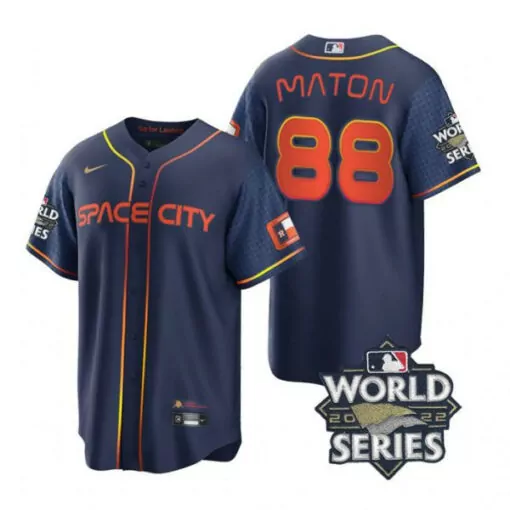 Customizable Houston astros 88 phil maton navy 2022 world series city connect cool base jersey 6536