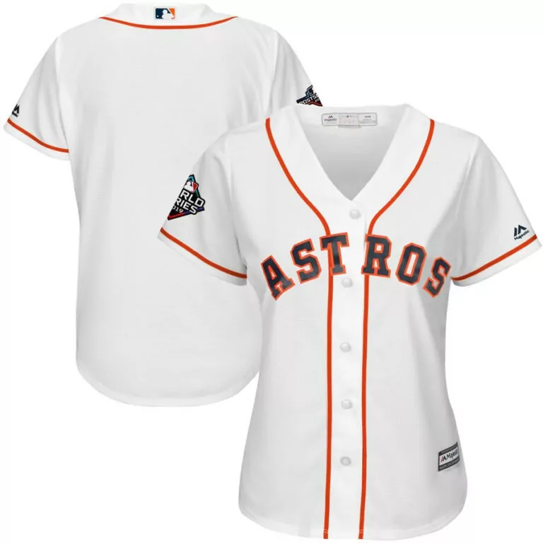Custom Houston astros blank white women 2019 world series bound cool base jersey 1557