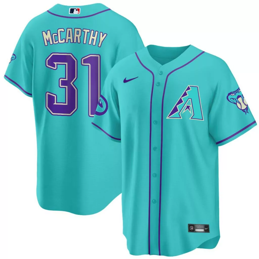 Customizable Jake mccarthy 2024 arizona diamondbacks teal purple jersey all stitched 5639