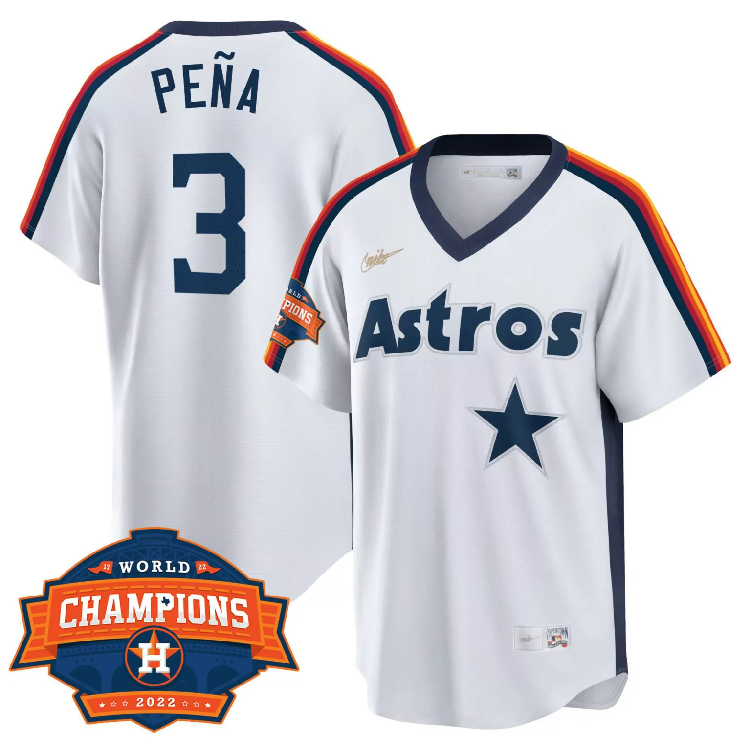 Customizable Jeremy pea houston astros home cooperstown 2022 champions player jersey all stitched 6714