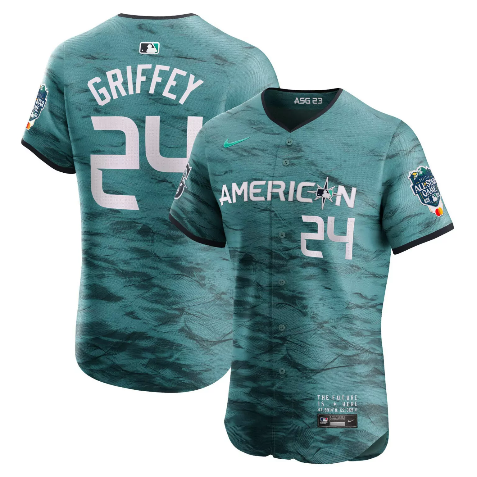 Personalized Ken griffey jr seattle mariners american league 2023 all star game teal jersey all stitched 2187