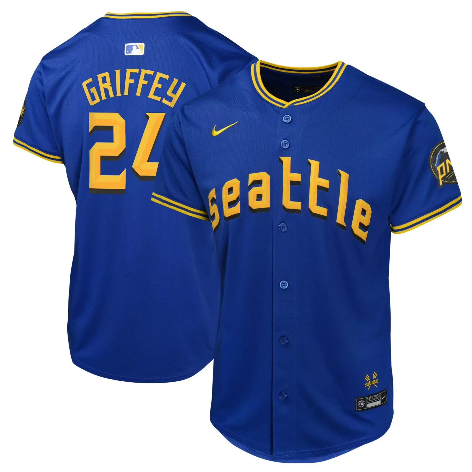 Customizable Ken griffey jr seattle mariners youth city connect player jersey navy 5548