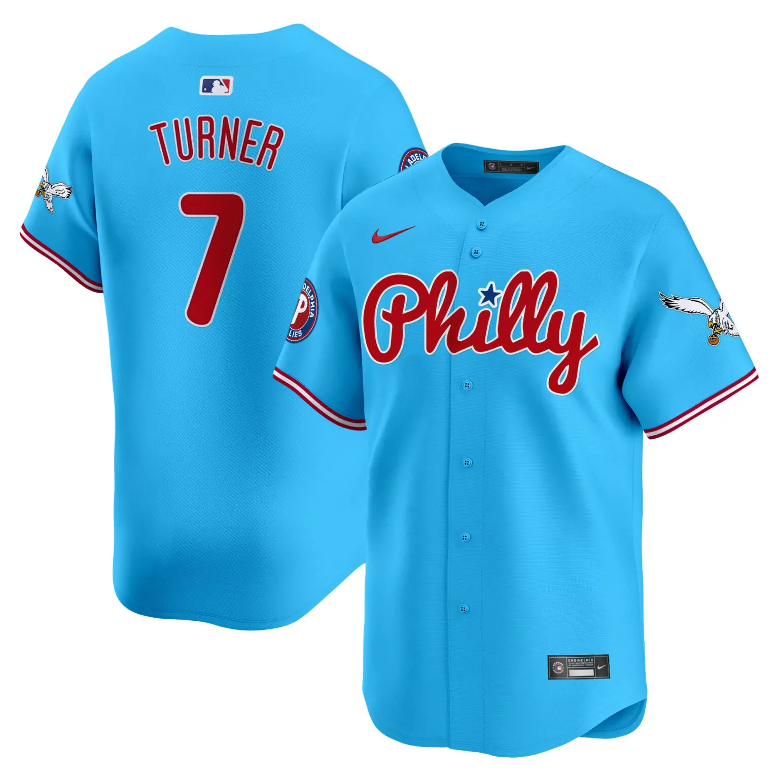 Personalized Light blue trea turner philadelphia phillies eagles jersey all stitched 4887