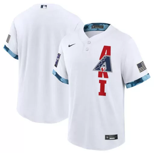 Customizable Mens arizona diamondbacks blank 2021 white allstar cool base stitched jersey 9669