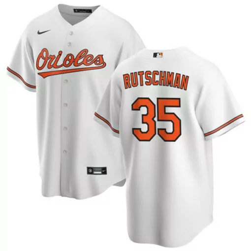 Custom Mens baltimore orioles 35 adley rutschman white cool base stitched jersey 1440