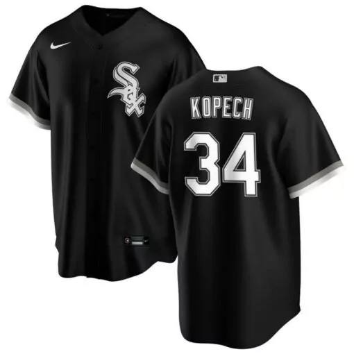 Customizable Mens chicago white sox 34 michael kopech black cool base stitched jersey 4369