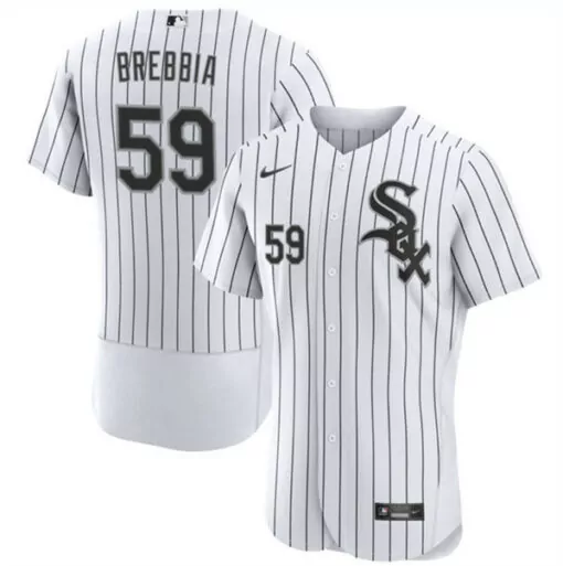 Personalized Mens chicago white sox 59 john brebbia white flex base baseball stitched jersey 4855