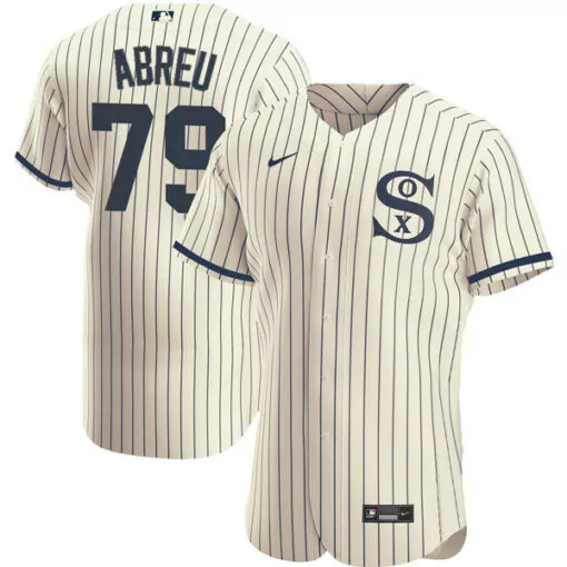 Personalized Mens chicago white sox 79 jose abreu 2021 creamnavy field of dreams nameampnumber flex base stitched jersey 2289