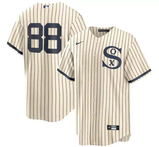 Personalized Mens chicago white sox 88 luis robert 2021 creamnavy field of dreams cool base stitched jersey 4461