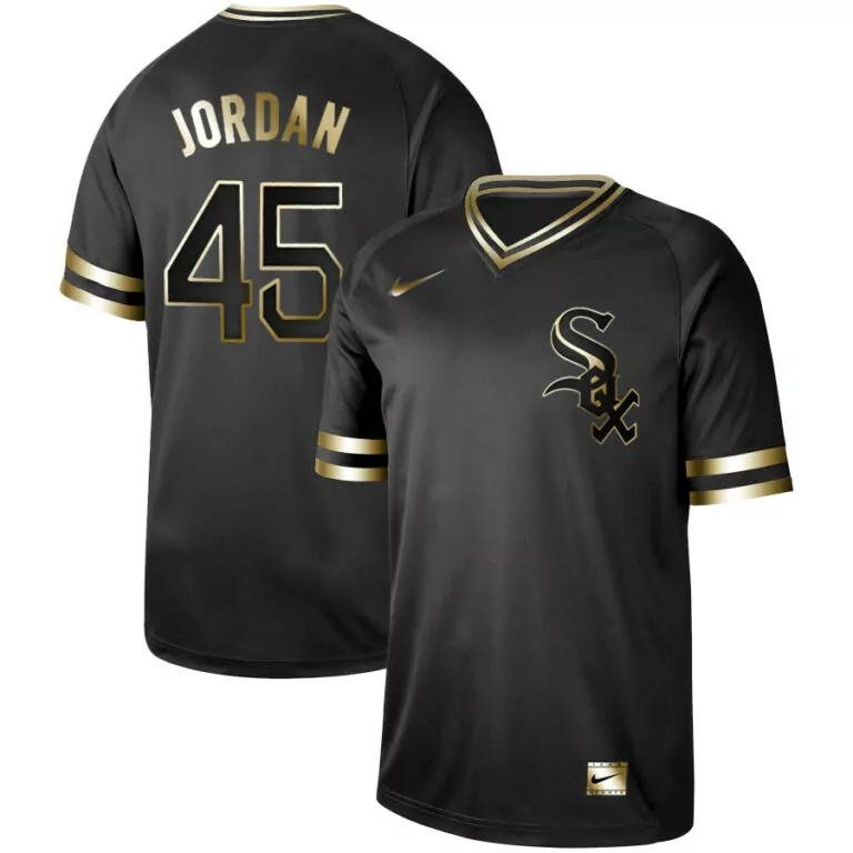 Customizable Mens chicago white sox blank 45 michael jordan black gold stitched jersey 3917