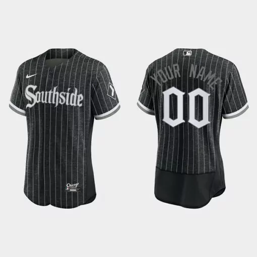 Personalized Mens chicago white sox customized black 2021 city connect replica flex base stitched jersey 2617
