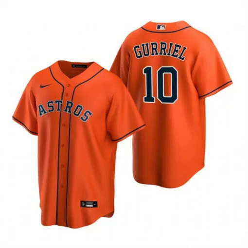Personalized Mens houston astros 10 yuli gurriel orange cool base stitched jersey 6080