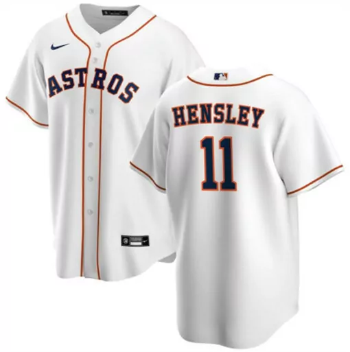 Customizable Mens houston astros 11 david hensley white cool base stitched jersey 2861