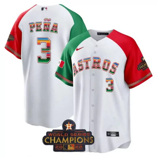 Personalized Mens houston astros 3 jeremy penaa white mexico texas cool base stitched jersey 6705