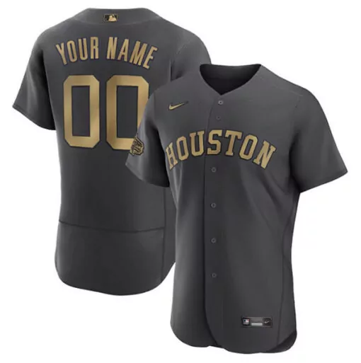 Customizable Mens houston astros custom charcoal 2022 allstar flex base stitched jersey 4227