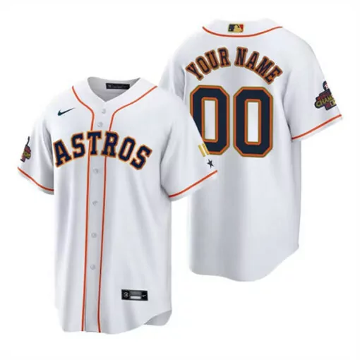 Personalized Mens houston astros custom white gold 2022 world series champions stitched jersey 2392