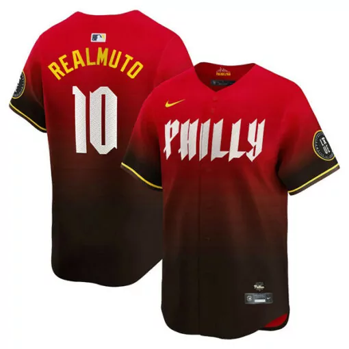Personalized Mens philadelphia phillies 10 jt realmuto red 2024 city connect stitched jersey 1063