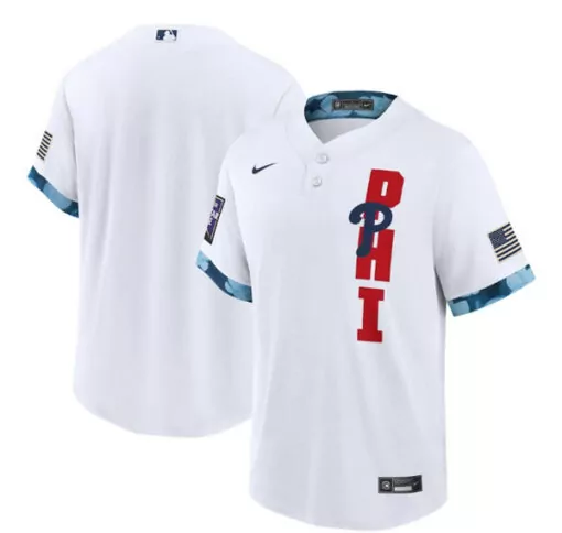 Customizable Mens philadelphia phillies blank 2021 white allstar cool base stitched jersey 2683