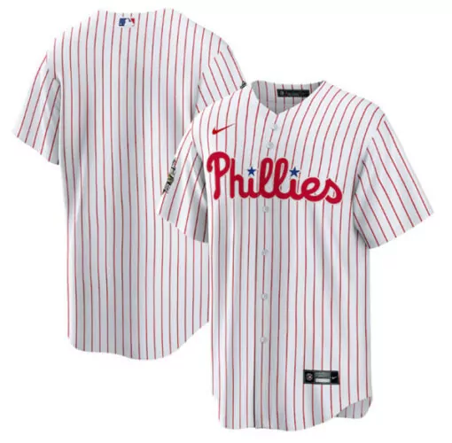 Personalized Mens philadelphia phillies blank white 2022 world series cool base stitched jersey 8436