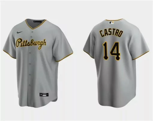 Personalized Mens pittsburgh pirates 14 rodolfo castro gray cool base stitched jersey 2613