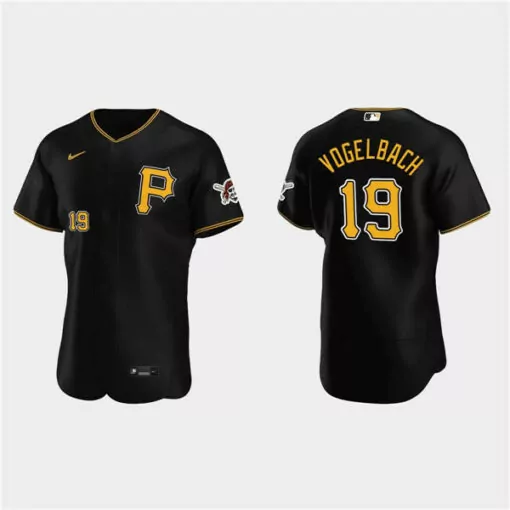 Personalized Mens pittsburgh pirates 19 daniel vogelbach black flex base stitched jersey 6469