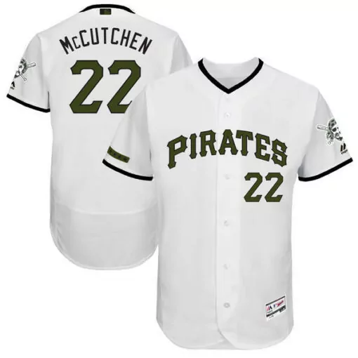Personalized Mens pittsburgh pirates 22 andrew mccutchen majestic white 2017 memorial day collection flex base player stitched jersey 6406