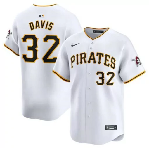 Custom Mens pittsburgh pirates 32 henry davis white home baseball stitched jersey 6854
