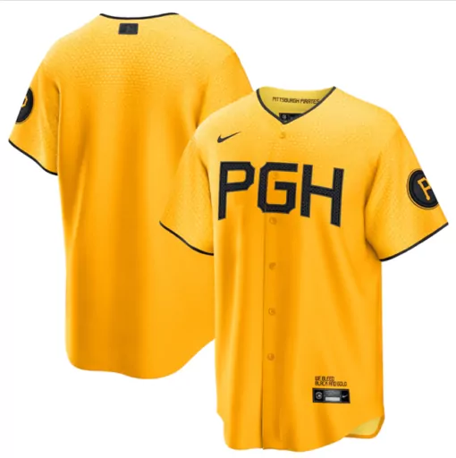 Custom Mens pittsburgh pirates blank gold 2023 city connect stitched jersey 5235