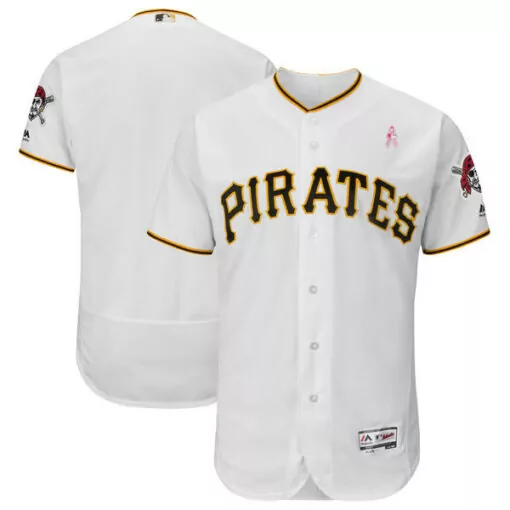 Custom Mens pittsburgh pirates white 2018 mothers day flexbase stitched jersey 9490