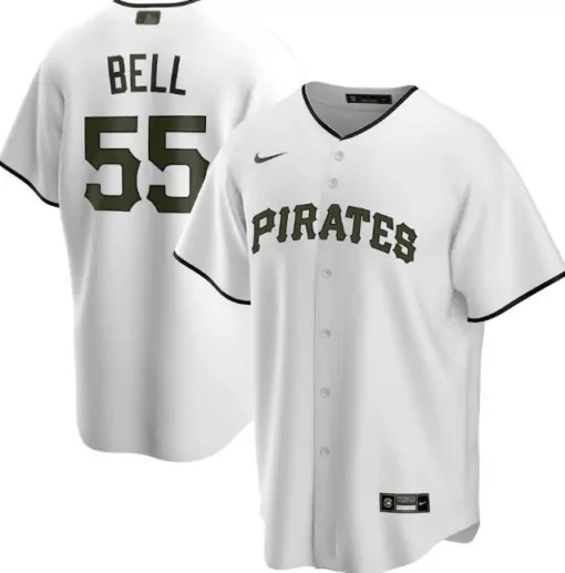 Personalized Mens pittsburgh pirates white 55 josh bell cool base stitched jersey 9436