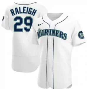 Customizable Mens seattle mariners 29 cal raleigh white flex base stitched jersey 6880