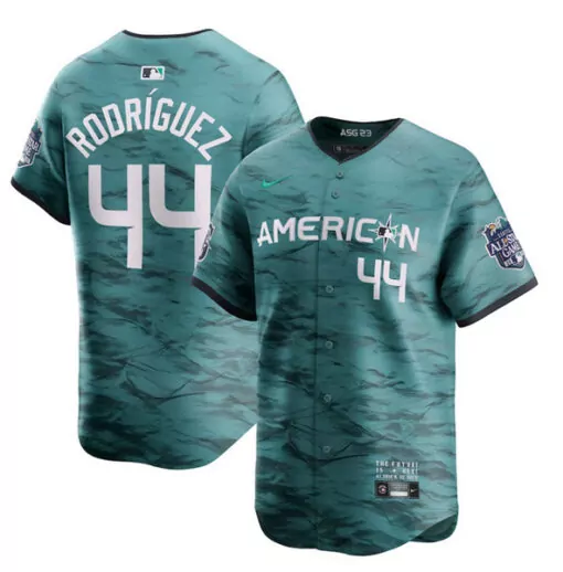 Custom Mens seattle mariners 44 julio rodriguez teal 2023 allstar cool base with patch stitched jersey 5881