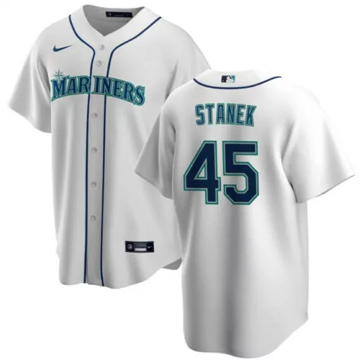 Customizable Mens seattle mariners 45 ryne stanek white cool base stitched jersey 4239