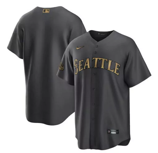 Customizable Mens seattle mariners blank charcoal 2022 allstar cool base stitched jersey 8236