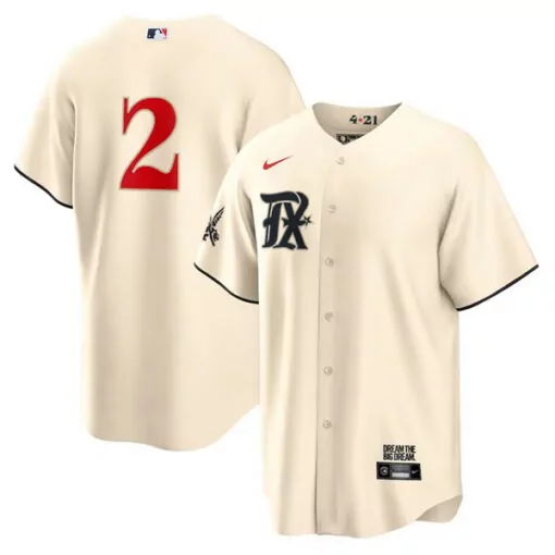 Personalized Mens texas rangers 2 marcus semien cream 2023 city connect cool base stitched jersey 3121
