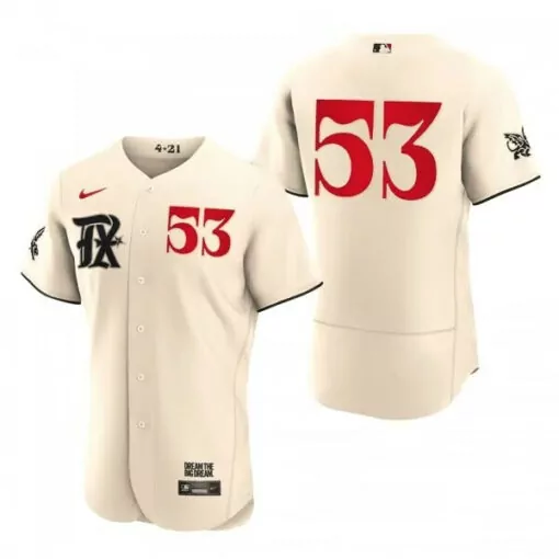 Custom Mens texas rangers 53 adolis garca cream 2023 city connect flex base stitched jersey 8553