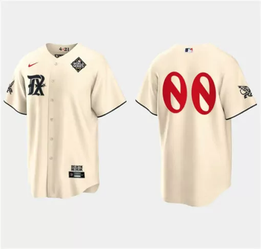 Custom Mens texas rangers custom cream 2023 world series city connect stitched jersey 6509