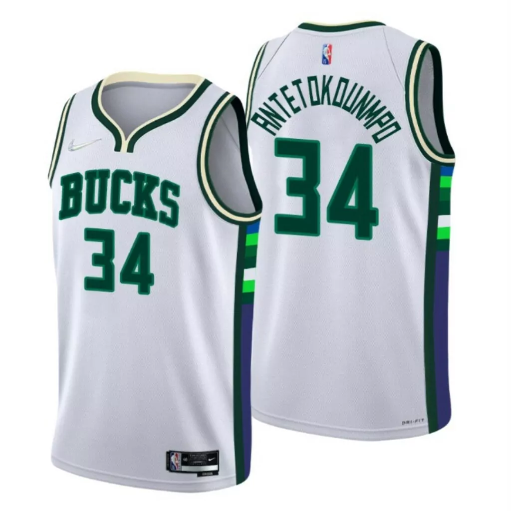 Customizable Milwaukee bucks giannis antetokounmpo 34 nba basketball city white jersey bucks fans 3404