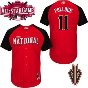 Custom National league arizona diamondbacks 11 pollock red 2015 all star jersey 6335
