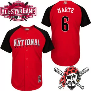 Custom National league pittsburgh pirates 6 marte red 2015 all star jersey 6954