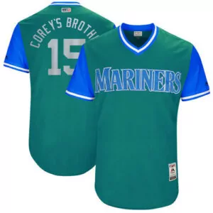 Customizable Seattle mariners 15 kyle seager coreys brother majestic aqua 2017 players weekend jersey 9108