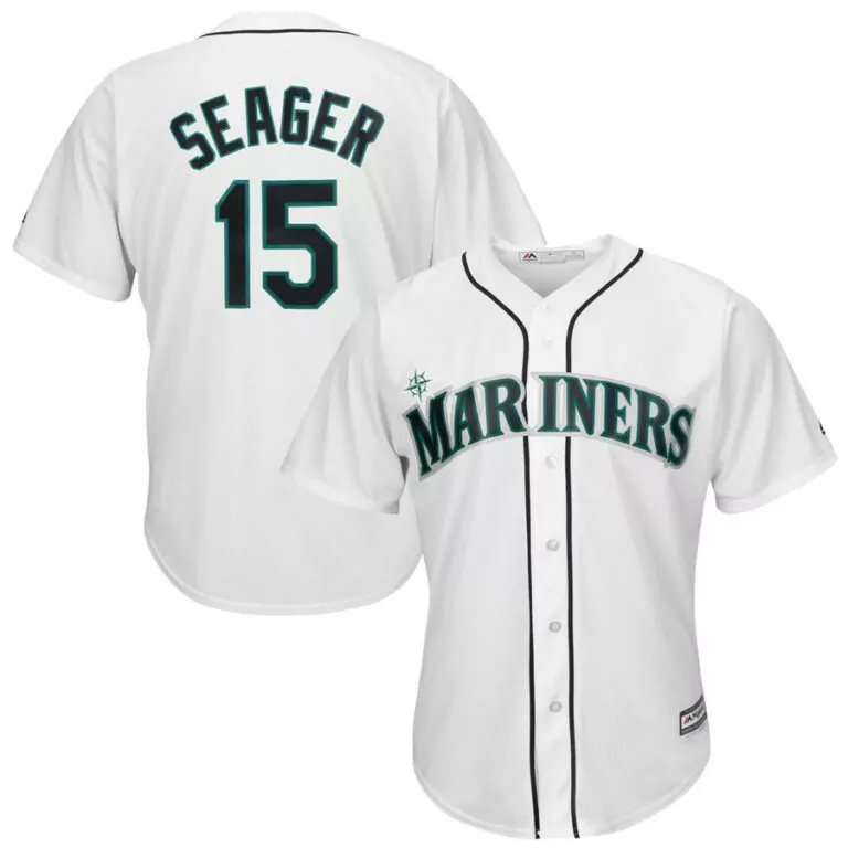 Custom Seattle mariners 15 kyle seager white new cool base stitched jersey 7823