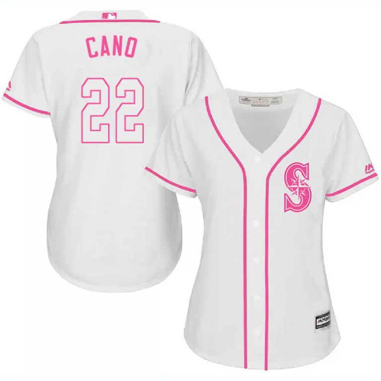 Customizable Seattle mariners 22 robinson cano white pink women cool base jersey 8280
