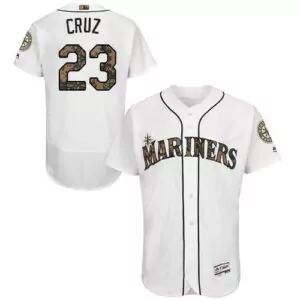 Custom Seattle mariners 23 nelson cruz white flexbase collection 2016 memorial day stitched jersey 8650