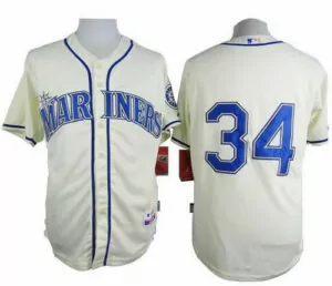 Customizable Seattle mariners 34 felix hernandez cream alternate cool base stitched jersey 7971