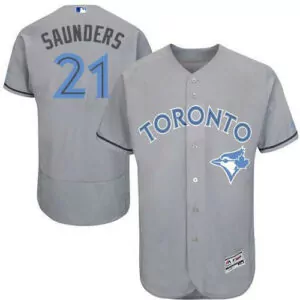 Custom Toronto blue jays 21 michael saunders grey flexbase collection 2016 fathers day stitched jersey 9567