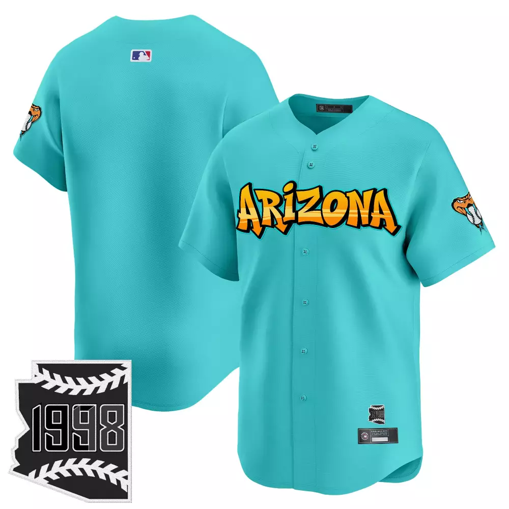 1998 Arizona Diamondbacks Turquoise Vapor Jersey | Men's Stitched Graffiti Desert Ink Edition | For Men, Women & Youth