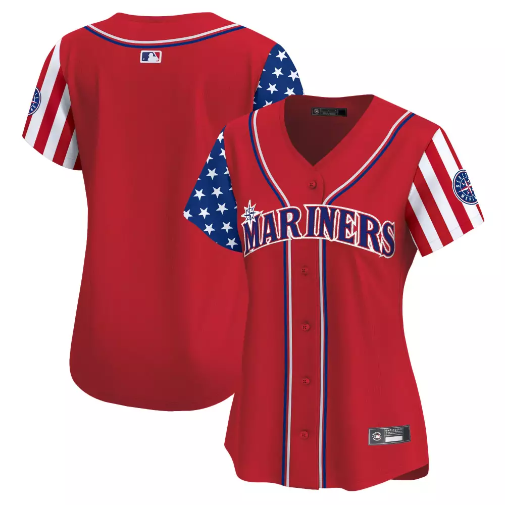 2025 Mariners Independence Day Jersey | Red Stitched Vapor with Embroidered Patch | Celebrate Freedom | For Men, Women & Youth