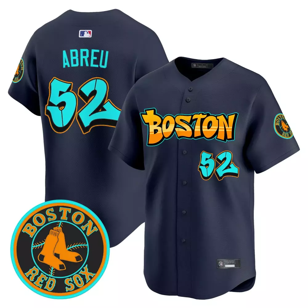 Abreu 52 Men's Stitched Vapor Jersey | Boston Red Sox Navy Graffiti Edition 2023 | Custom Fan Gear | For Men, Women & Youth