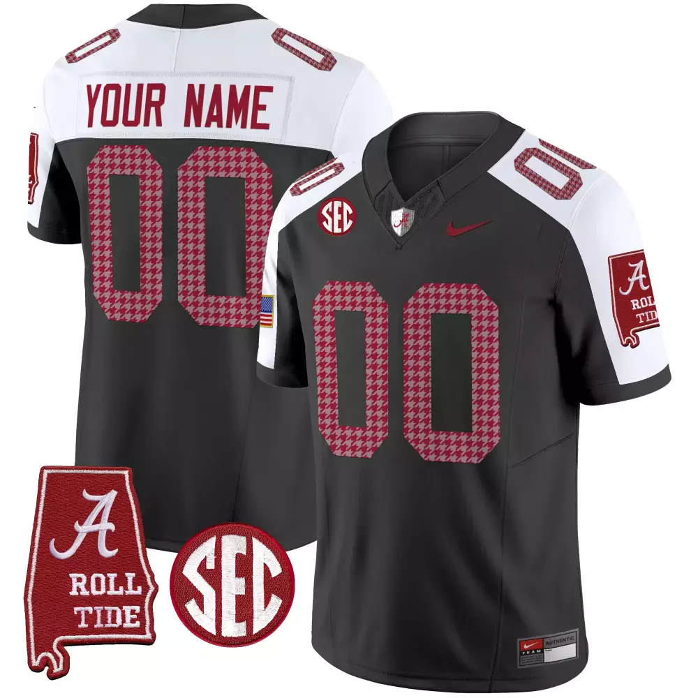 Youth Size Alabama Crimson Tide Black Custom Jersey | SEC Roll Tide Patches for Men, Women & Youth | Game Day Outfit